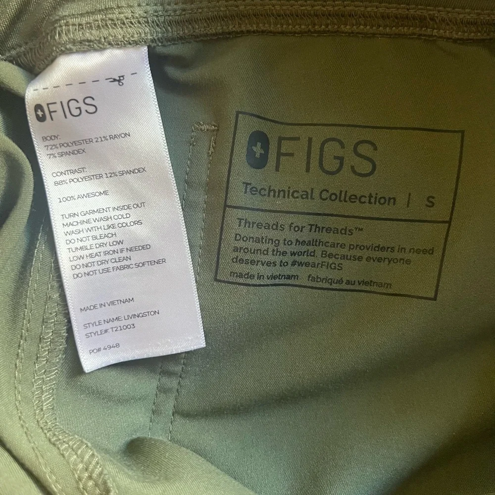 Figs Livingston Scrub Bottoms in Moss - Picture 3 of 3